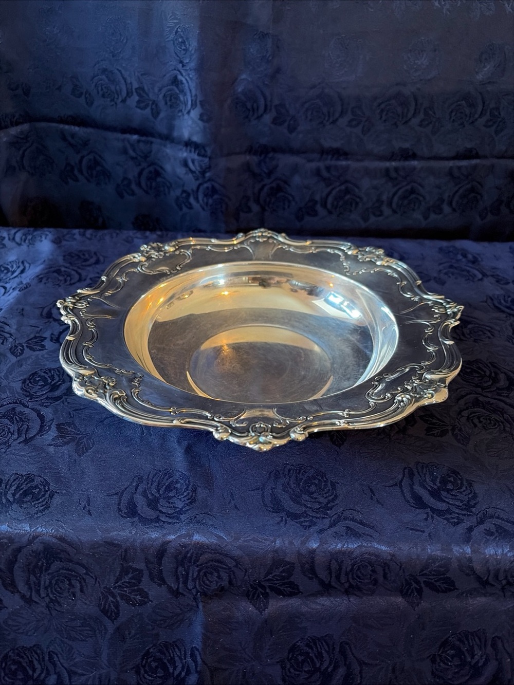 Vintage Gorham Silver Plate Serving Bowl "Chantilly" Pattern #YC1308